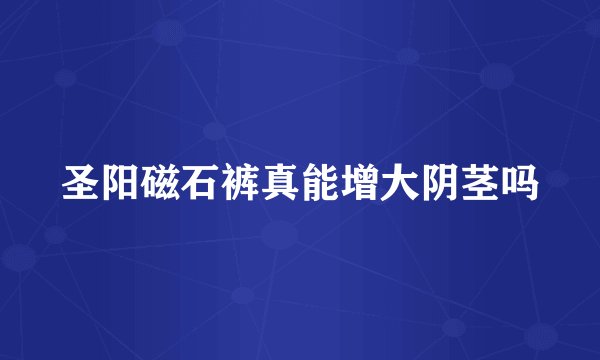 圣阳磁石裤真能增大阴茎吗