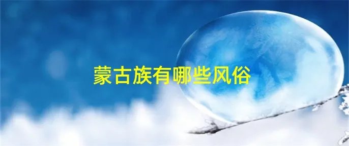 蒙古族有哪些风俗