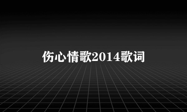 伤心情歌2014歌词