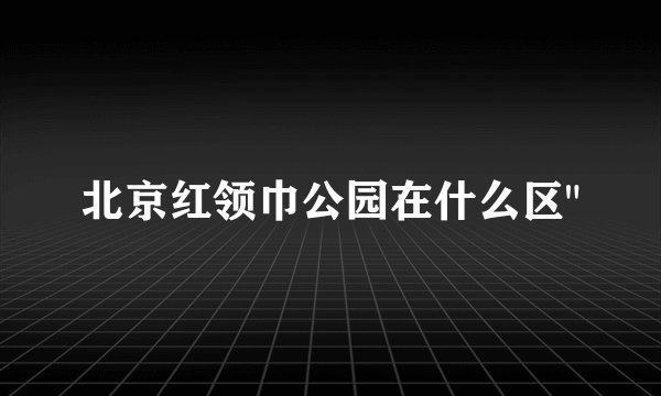 北京红领巾公园在什么区