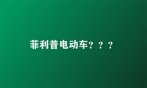 菲利普电动车？？？