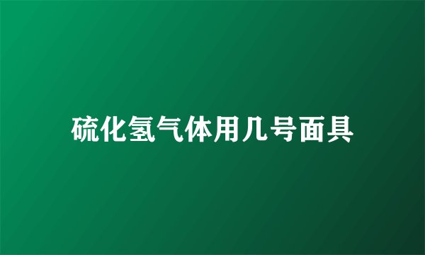 硫化氢气体用几号面具