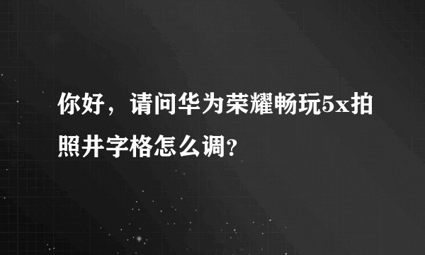 你好，请问华为荣耀畅玩5x拍照井字格怎么调？