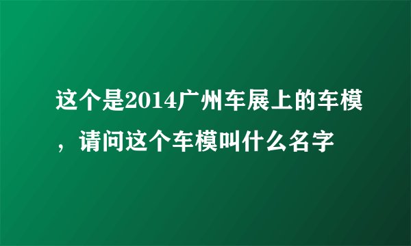 这个是2014广州车展上的车模，请问这个车模叫什么名字