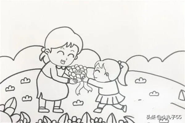 母亲节送给妈妈的画，孩子送妈妈的画怎么画？