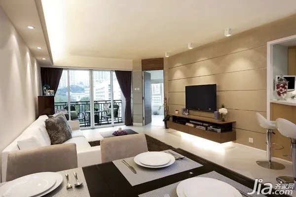 37图现代简约电视背景墙 打造时尚家居风