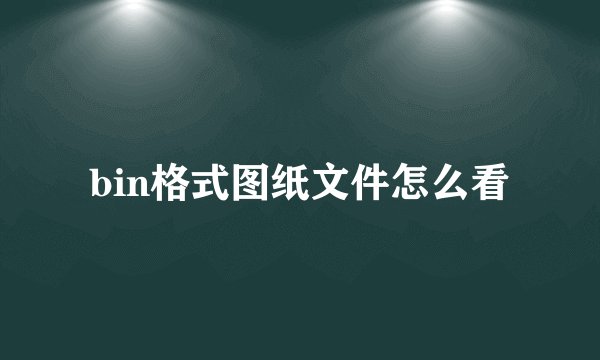 bin格式图纸文件怎么看