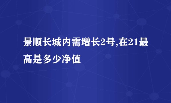 景顺长城内需增长2号,在21最高是多少净值