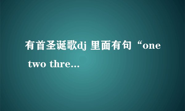 有首圣诞歌dj 里面有句“one two three……eight”的叫什么歌？谢谢！