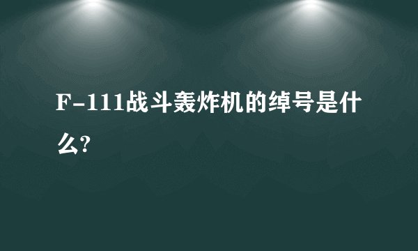 F-111战斗轰炸机的绰号是什么?