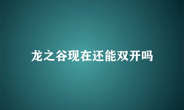 龙之谷现在还能双开吗