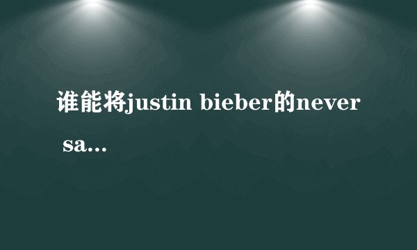 谁能将justin bieber的never say never的中文歌词给我，谢谢