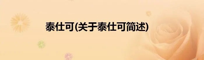 泰仕可(关于泰仕可简述)