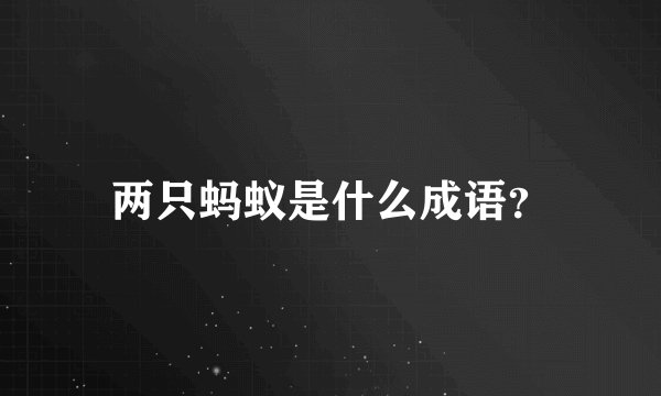 两只蚂蚁是什么成语？