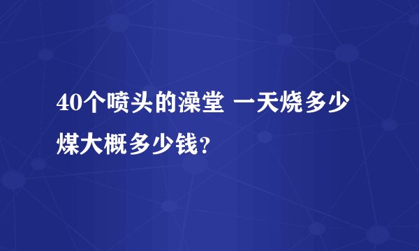 40个喷头的澡堂 一天烧多少煤大概多少钱？