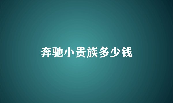 奔驰小贵族多少钱
