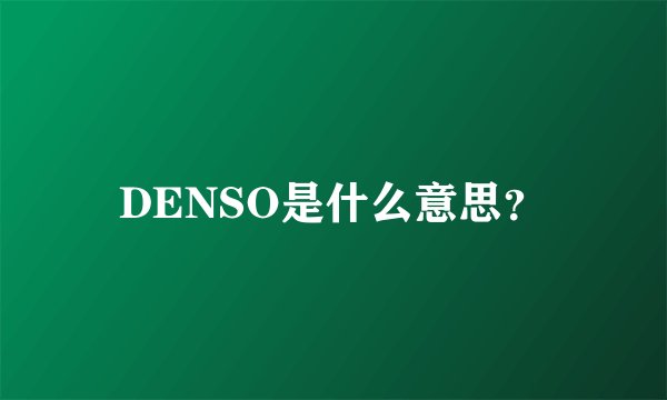 DENSO是什么意思？