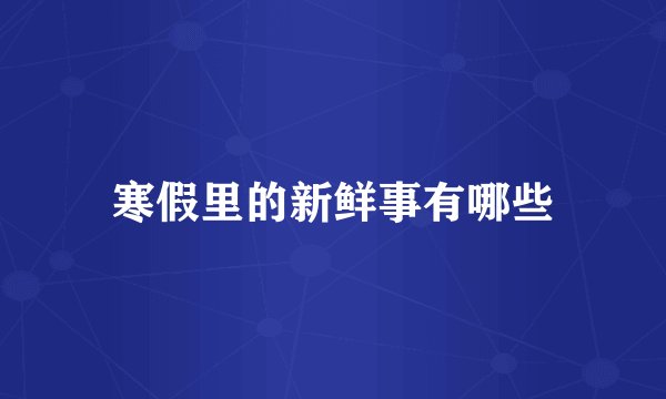 寒假里的新鲜事有哪些