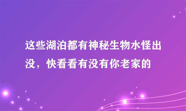 这些湖泊都有神秘生物水怪出没，快看看有没有你老家的