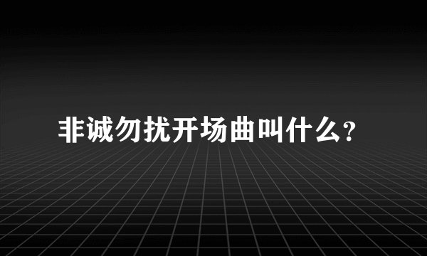 非诚勿扰开场曲叫什么？
