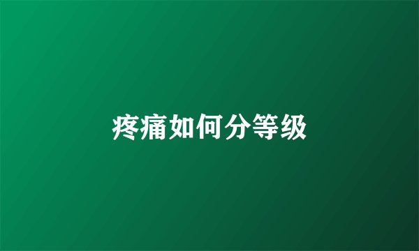疼痛如何分等级