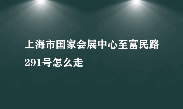 上海市国家会展中心至富民路291号怎么走