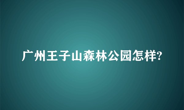 广州王子山森林公园怎样?