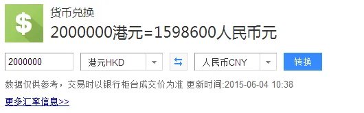 200万港币价值多少人民币