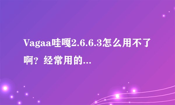 Vagaa哇嘎2.6.6.3怎么用不了啊？经常用的大哥们帮我一下啊？