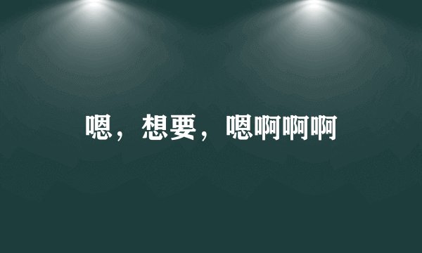 嗯，想要，嗯啊啊啊
