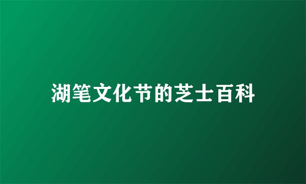 湖笔文化节的芝士百科