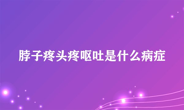 脖子疼头疼呕吐是什么病症