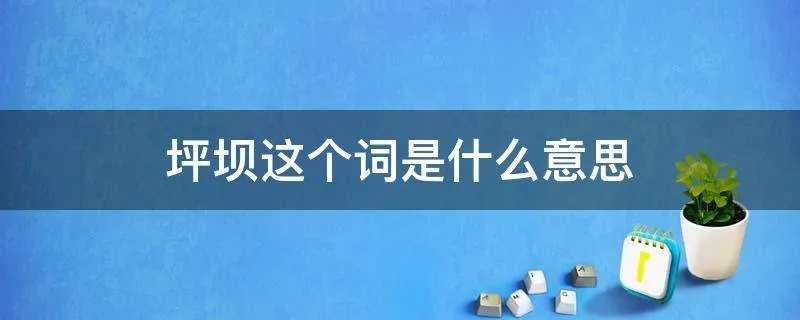 坪坝这个词是什么意思