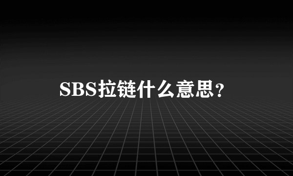 SBS拉链什么意思？