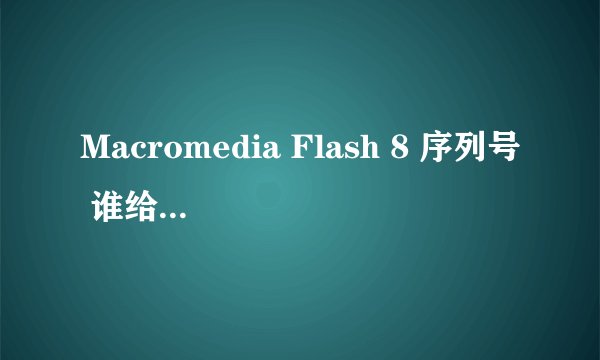 Macromedia Flash 8 序列号 谁给个。。。