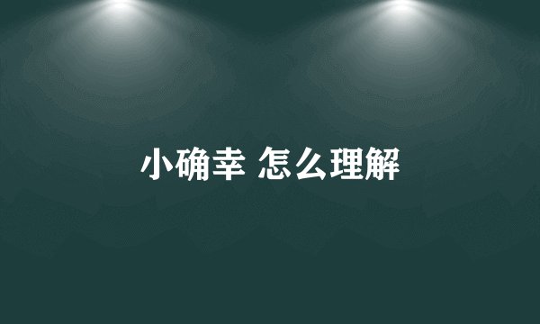 小确幸 怎么理解