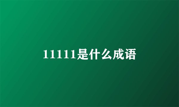 11111是什么成语