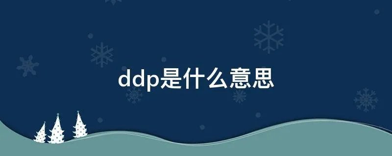 ddp是什么意思