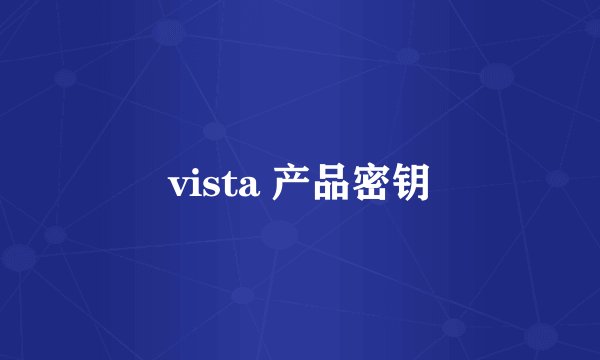 vista 产品密钥