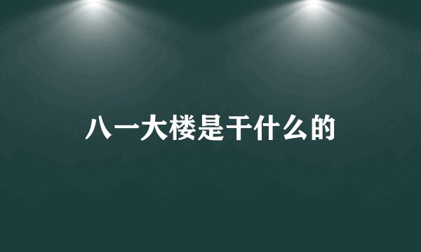 八一大楼是干什么的