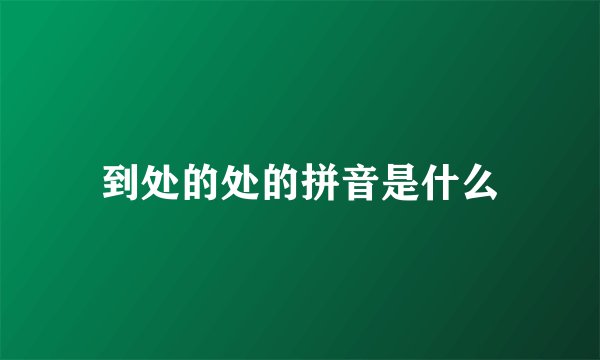 到处的处的拼音是什么
