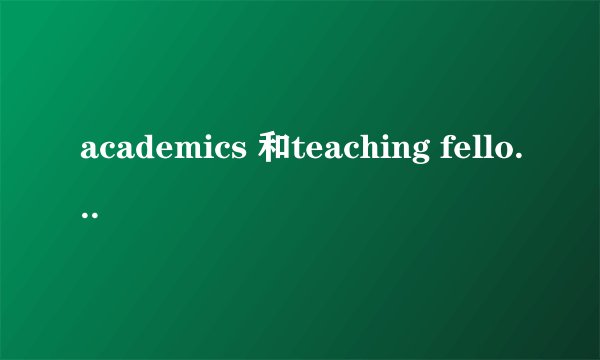 academics 和teaching fellow 的区别