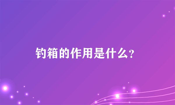 钓箱的作用是什么？