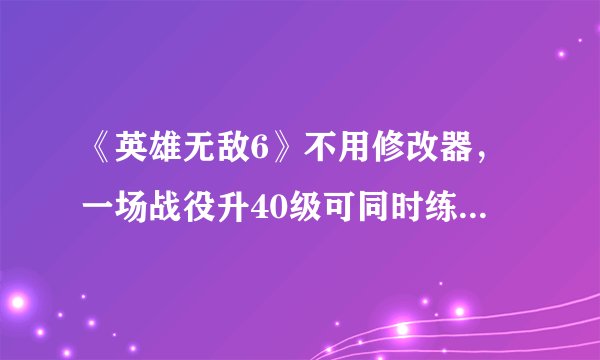 《英雄无敌6》不用修改器，一场战役升40级可同时练王朝武器