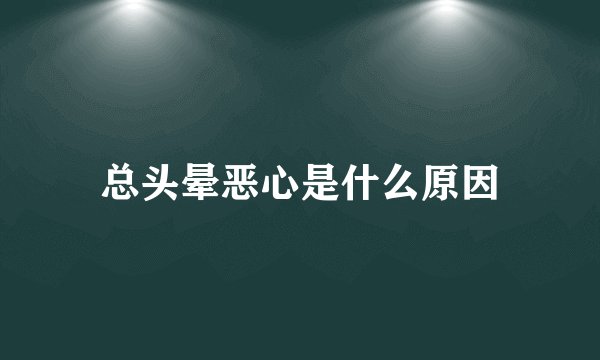 总头晕恶心是什么原因