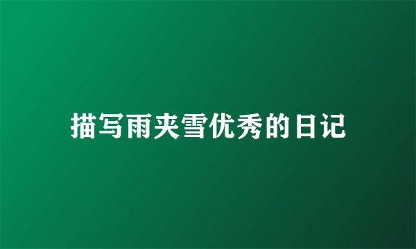 描写雨夹雪优秀的日记