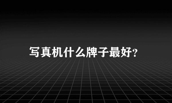 写真机什么牌子最好？