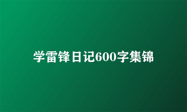 学雷锋日记600字集锦
