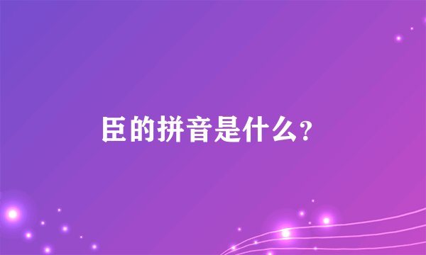 臣的拼音是什么？