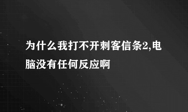 为什么我打不开刺客信条2,电脑没有任何反应啊